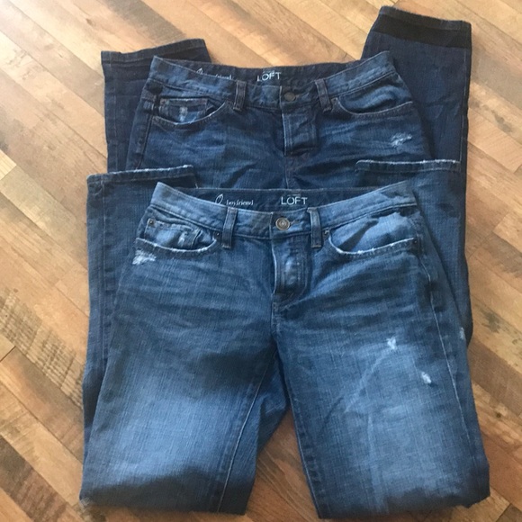 LOFT Denim - 2 Pair Ann Taylor LOFT Boyfriend jeans